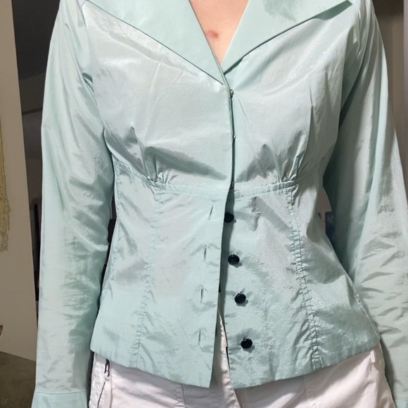 Vintage Focus by Shani Mint Green Reflective Lightweight Shirt.m - Picture 5 of 11